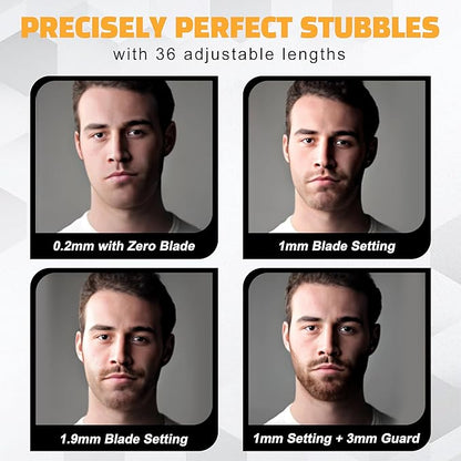Brio Beardscape V1 Beard Trimmer for Men Professional with Low Friction Ceramic Blade, Cordless Professional Hair Trimmer for Barbers with 4 Hrs of Long Battery Timing, Ideal for Beard & Body (Black)