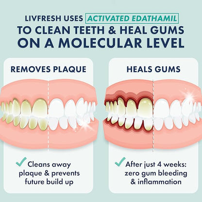 LIVFRESH Toothpaste Gel, Clinically Proven to Remove Plaque 250% Better, Improves Gum Health 190% Better, Prevents & Reduces Tartar, Freshens Breath, SLS Free Dental Gel, Wintergreen, 3 Pack