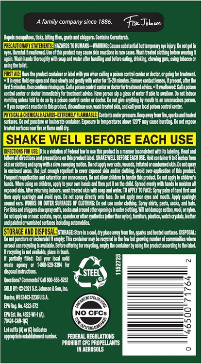 OFF! Deep Woods Insect Repellent Aerosol, Dry, Non-Greasy Formula, Bug Spray with Long Lasting Protection from Mosquitoes, 4 oz