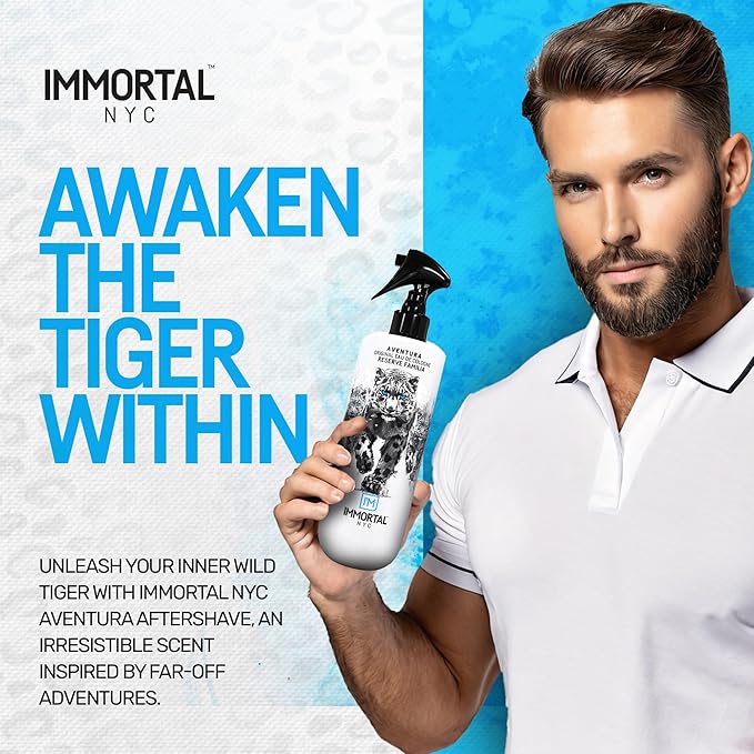Immortal NYC Reserve Aventura, After Shave For Men, Body/Face 17 oz- Refreshes, Disinfects & Relieves Face and Skin- Fruity Woody Mens Cologne