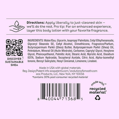 eos Shea Better Body Lotion, Fresh & Cozy, 24-Hour Moisture Skin Care, Lightweight & Non-Greasy, Natural Shea, Vegan, 16 fl oz