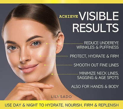 LILY SADO HONEY GLOW Radiance Cream Face Moisturizer - Natural Daily Facial Lotion w Manuka Honey, Coconut, Apricot, Gotu Kola, and VITS B5 & E - Amazing Anti Aging Formula. 2 oz