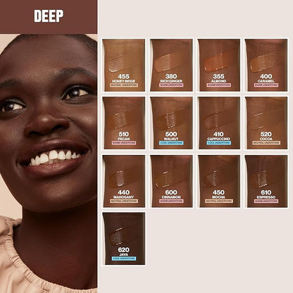 Revlon Liquid Foundation, ColorStay Face Makeup for Combination & Oily Skin, SPF 15, Medium-Full Coverage with Matte Finish, Honey Beige (455), 1.0 oz