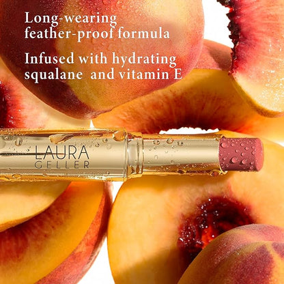 LAURA GELLER NEW YORK Jelly Balm Moisturizing Tinted Lip Balm - Just Peachy - Hydrating Vitamin E - Semi-Shine Finish