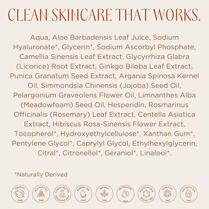 InstaNatural Hyaluronic Acid Serum for Face, Brightens, Hydrates, Reduces the Look of Fine Lines and Wrinkles, with Vitamin C, Jojoba Oil, and Aloe Vera, 2 Fl Oz