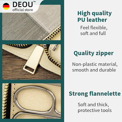 DEOU Manicure Sets Nail Clippers Stainless Steel Manicure and Pedicure kit Girls Professional Nail Files and Men's Grooming Scissors Tools for Home Personal Care or Gifts (Pink)