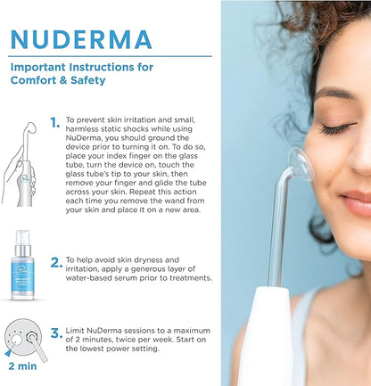 Pure Daily Care NuDerma Clinical Portable Skin Therapy Wand, Machine with 6 Fusion Neon + Argon Wands – Anti Aging - Clarifying - Skin Tightening & Radiance - Wrinkle Reducing