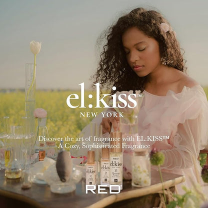 EL:KISS Roll On Perfume, Cherry & Almond Inspired by Tom F Lost Cherry Eau de Parfum 12mL (.40 Fl Oz), Hydrating & Long-Lasting, Alcohol-Free & Mineral Oil-Free, With Jojoba, Argan & Coconut Oil