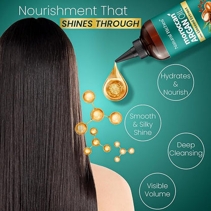 Natural Riches Moroccan Argan Oil with Linseed Extract, Hair Treatment for All Hair Types, Smooths frizz, detangles, conditions and boosts shine 8 Fl Oz