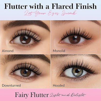 Bepholan False Eyelashes 5-13mm 7 Pairs Eyelashes Natural Look Wispy Lashes Strip Reusable Thin Clear Band & Soft Fake Lashes Easy to Apply (W08)
