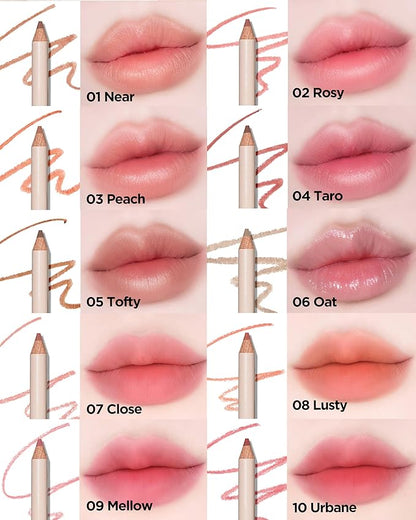 THESAEM Cover Perfection Lip Pencil - Slim, Easy-Blend & Overlip Makeup, Creamy Matte Lip Liner, Long-Lasting with Built-In Sharpener (01 Near)