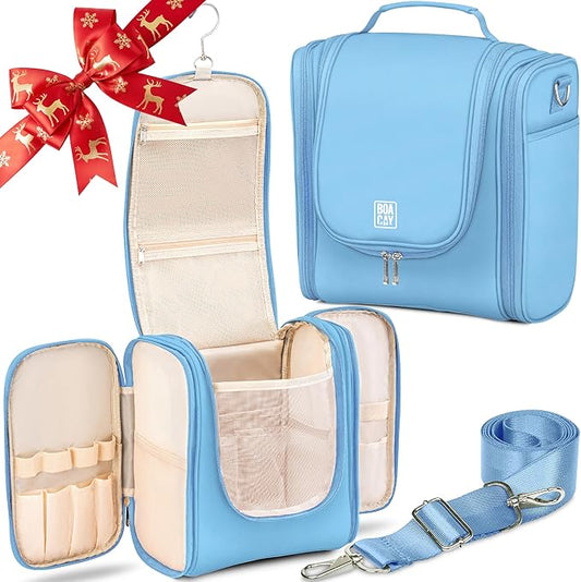 BOACAY Extra Large Hanging Travel Toiletry Bag for Women and Men, Makeup Bag, Bathroom & Shower Organizer Kit for Accessories, Cosmetics, Essentials