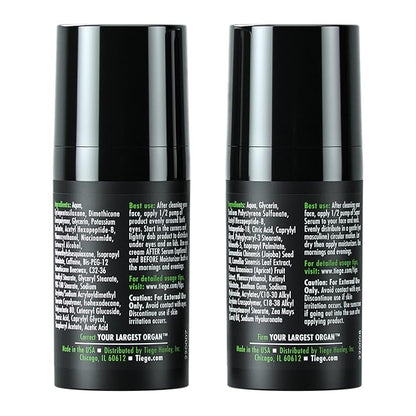 Tiege Hanley Anti Aging Bundle for Men, Eye Cream and Face Serum With Peptides, Hyaluronic Acid, and Vitamin B3 to Help Reduce the Look of Wrinkles and Dark Circles, Men’s Skin Care, 2 Piece Set