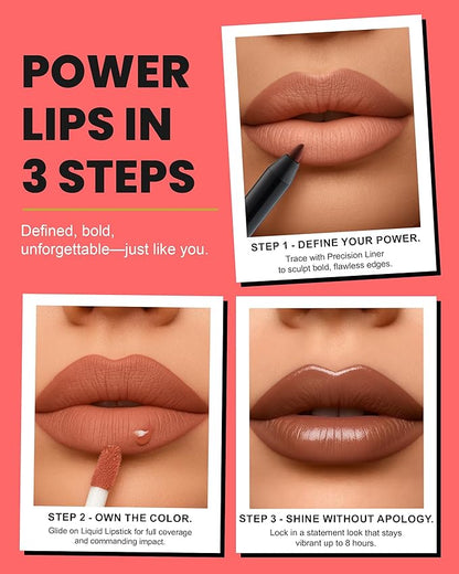 Lip Kit Duo – 90s Bombshell - TikTok-Viral Precision Liner & Glossy Liquid Lipstick, Clean 2-Step Set with Hydrating Long-Wear Color – Bold Inclusive Beauty for Everyday Konfidence