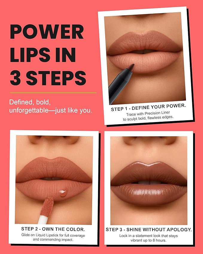 Lip Kit Duo – Icon Moment- TikTok-Viral Precision Liner & Glossy Liquid Lipstick, Clean 2-Step Set with Hydrating Long-Wear Color – Bold Inclusive Beauty for Everyday Konfidence