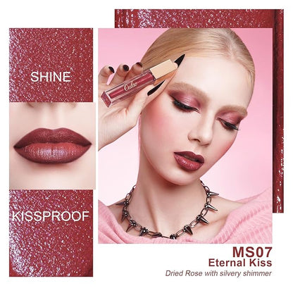Oulac Red Matte Liquid Lipstick for Women, Long Lasting Lipstick Waterproof Lip Stain, No Transfer, Creamy High Pigmented Formula with Rose Oil, Vegan & Cruelty-Free MS07