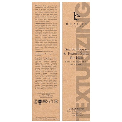 Beauty by Earth Sea Salt Spray for Textured Beach Waves & Volume - USA Made with Organic Ingredients, Texturing and Volumizing Spray for Fine Hair for Men & Women