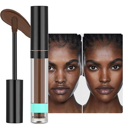 Full Coverage Liquid Concealer, Foundation Makeup for Older Women, Covers Blemishes & Under-Eye Circles, Spots, Matte Finish, Hydrating Primer for Correct, 0.06 fl oz, Vegan & Cruelty-Free 10#Deep