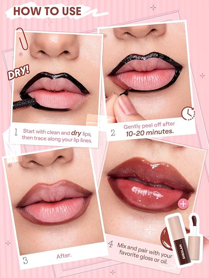 SHEGLAM Fall In Line Peel Off Lip Liner Stain Long Lasting Transfer-proof Nude Lip Tint-Brownie Points