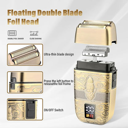 Professional Hair Trimmer Hair Clippers for Men, Nose Hair Trimmer Men's Shaver Set,Cordless T-Blade Beard Trimmer Barber Clippers,Electric Foil Shavers Razor for Men Haircutting Kit