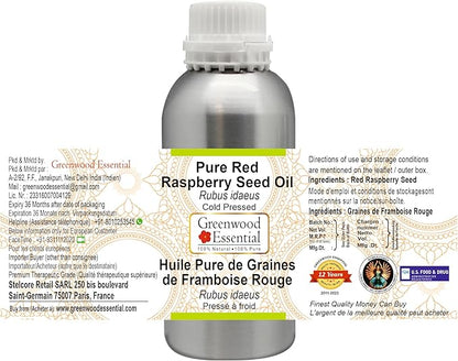 Greenwood Essential Pure Red Raspberry Seed Oil (Rubus idaeus) Cold Pressed 1250ml (42 oz)
