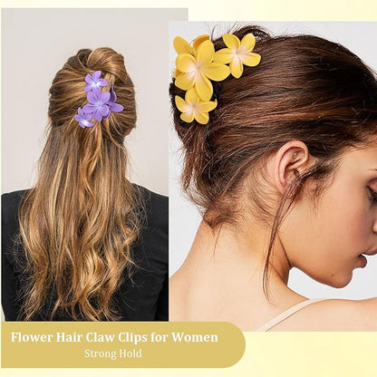 Ondder 4 Pcs Matte Large Claw Clips for Women & Girls - Non-Slip Strong Hold for Thick Hair, 4.5 Inch Big Jaw Clips