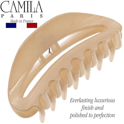 Camila Paris CP3122 French Hair Clip for Women, Beige, Girls Hair Claw Clip Jaw Fashion Durable and Styling Hair Accessories for Women, Luxury Ladies Strong Hold No Slip Grip Clamp, Made in France