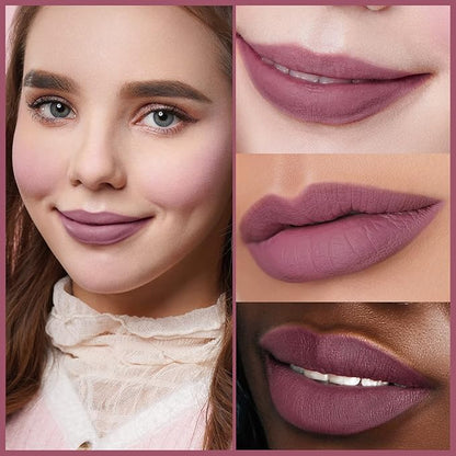 Oulac Matte Liquid Pink Nude Lipstick for Women 3PCS, Pink Nude Lip Stain Long Lasting Waterproof, No Transfer, Creamy High Pigmented Formula, Vegan & Cruelty-Free. M12+M13+M19