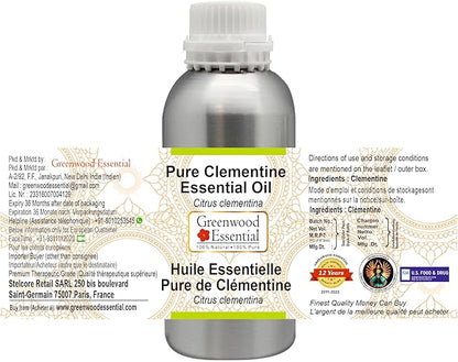 Greenwood Essential Pure Clementine Essential Oil (Citrus Clementina) Steam Distilled 1250ml (42.2 oz)