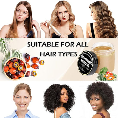 Raw Batana Oil Hair Treatment - Nourish and Revitalize for Smooth, Tangle-Free Hair - Easy Application for Intensive Hydration and Growth