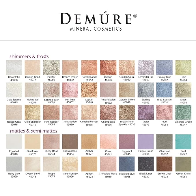 Demure Mineral Make Up Eye Shadow (Coral), Shimmer Eyeshadow, Loose Powder, Glitter Eyeshadow, Eye Makeup, Professional Makeup