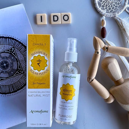 Solar Plexus Chakra Natural Mist by Aromafume | 100ml/3.3 fl oz | Manipura | Aromatherapy Spray for Chakra Balance | Lemongrass & Rosemary Extracts | Essential Oil Spray for Meditation, Yoga, Reiki