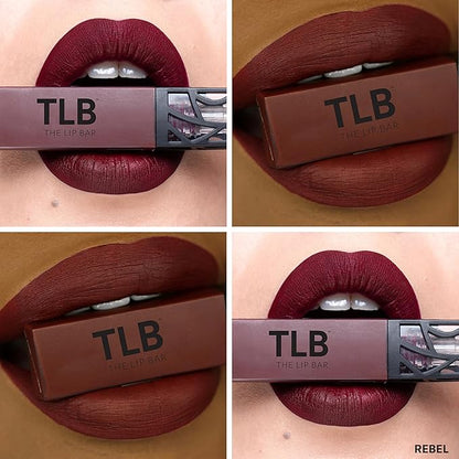 The Lip Bar - Nonstop Liquid Matte Lipstick Mini 2-Pack, Muse (Deep Berry) + Rebel (Deep Burgundy) - High Pigment - One Swipe - Long Lasting - Jojoba Oil & Vitamin E - Vegan - .24 fl oz