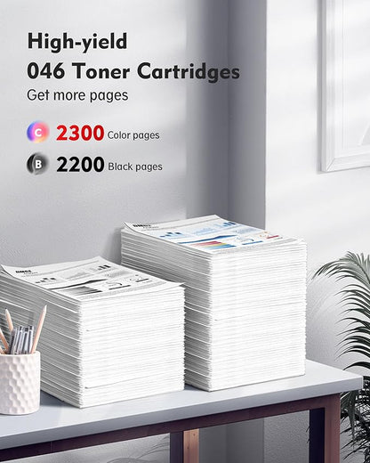 046 Toner Cartridge - Replacement for Canon 046 Toner Cartridge Set CRG-046 046H CRG-046H for Color ImageCLASS MF733Cdw MF731Cdw MF735Cdw MF654Cx Series Printer (Black Cyan Yellow Magenta, 4-Pack)