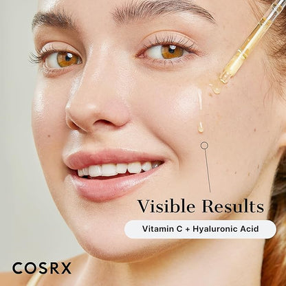COSRX Pure Vitamin C 13% Serum with Vitamin E & Hyaluronic Acid, Hydrating Facial Serum for Fine Lines, Uneven Skin Tone & Dull Skin, 0.67fl.oz/20ml, Korean Skin Care