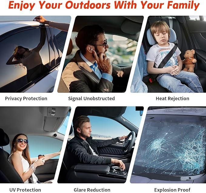 Ceramic Nano Ceramic Window Tint for Cars, Automotive Auto Car Window Tint Film for Car Privacy Film, VLT 5% Percent, Blocks UV/IR Rays, Heat/Glare, 30in-15ft