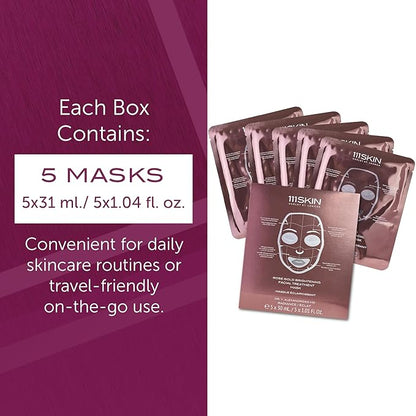 111SKIN Rose Gold Brightening Facial Treatment Mask | Fragrance Free | The Ultimate Pre-Event Mask | For Hydration & Radiance | Set of 5 (1.01 oz each)