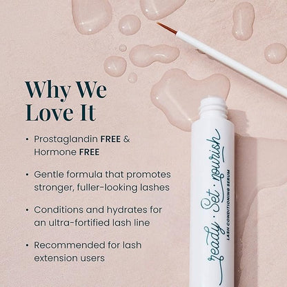 FlutterHabit Ready, Set, Nourish Lash Conditioning Serum - Thicker & Fuller Lashes - Women's Peptide Lash Serum - 3ML