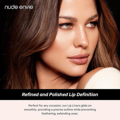 nude envie - Lip Liner - Smooth, Precise & Easy Application - Pigmented, Long-Lasting Lip Pencil - Add Definition - Prevents Feathering - Sharpenable - Vegan, Paraben-Free & Cruelty-Free - Rich