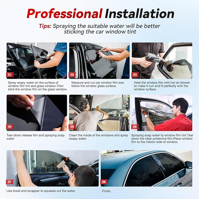 Vepagoo Nano Ceramic Car Window Tint Film 70% VLT- 24" in 15Ft Privacy Window Tint, Blocks UV/IR Rays, Heat & Glare - Scratch Resistance Car Window Film