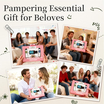 Pampering Gift for Women - Self Care Christmas Gifts Set, 4 Travel Size Essentials, Moroccan Argan Oil, Beef Tallow, Avocado Oil, Shea Butter, Hair & Hand Repair, Foot Cream