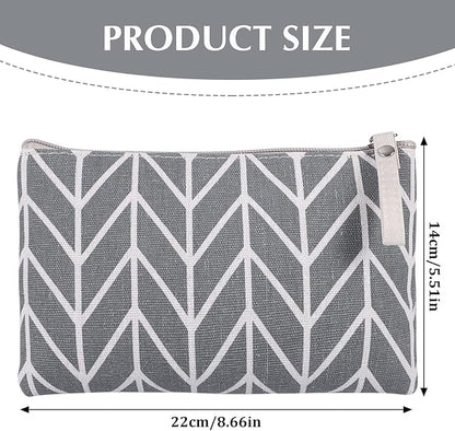 8 Pcs Canvas Cosmetic Bag, Multi-function Travel Makeup Bag Cosmetic Pouch with Zipper Travel Toiletry Bag Small Makeup Pouch Christmas Gifts Stocking Stuffers for Women