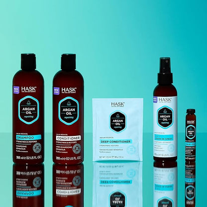 HASK ARGAN Repairing Shine Hair Oil for All Hair Types, Vegan, Color Safe, Gluten-free, Sulfate-free, Paraben-free - Pack of 3