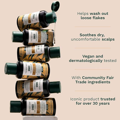 The Body Shop Ginger Scalp Care Conditioner, Fine, Weak Hair, With Silk Protein, Reduces Friction When Brushing, Vegan | 400 mL / 13.5 Oz
