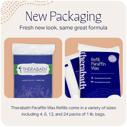 Therabath Paraffin Wax Refill - Thermotherapy - Use to Relieve Arthritis Discomfort, Stiff Muscles, & Dry Skin - For Hands, Feet, Body - Deeply Hydrates & Protects - Made in USA, 6 lb. ScentFree