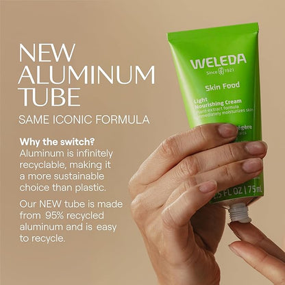 Weleda Skin Food Light Nourishing Body Cream 2.5 Fluid Ounce, Plant Rich Hydrating Moisturizer with Chamomile, Calendula and Pansy
