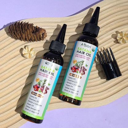 100% Pure Batana Oil for Hair Growth with Castor, Rosemary, Pumpkin, Infused With Biotin, Keratin & Vitamin E, Premium Hair Blend Oils for Hair Growth & Strengthening Hair Treatment, 4 FL OZ