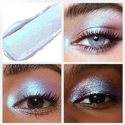Holographic Duochrome Blue Green Glitter Eyeshadow Stick, Color Shift Shimmer Chameleon Eye Shadow Brightener Pencil, Silky Smooth Iridescent Sparkle Inner Corner Eye Highlighter Fairy Makeup