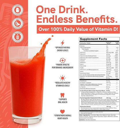 Cardio Miracle Nitric Oxide Supplement with Super Beets 30 Servings - Beet Root Powder with L-Arginine to Support Circulation, Blood Flow, Energy, Endurance, Stamina & Heart Health for Men and Women