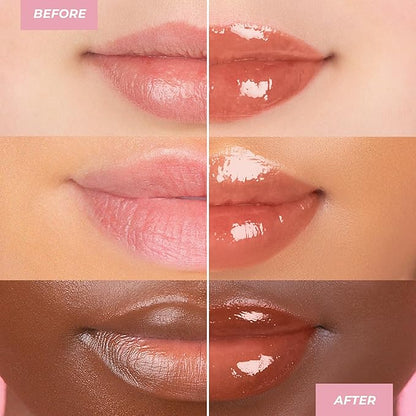 MCoBeauty - Lip Plump 4-in-1 Hydrating Lacquer - Multi-Benefit Lip Color with Shea Butter, Hyaluronic Acid and Click-Pen Format - Luella, Nude Melon Shade - 2.5ml